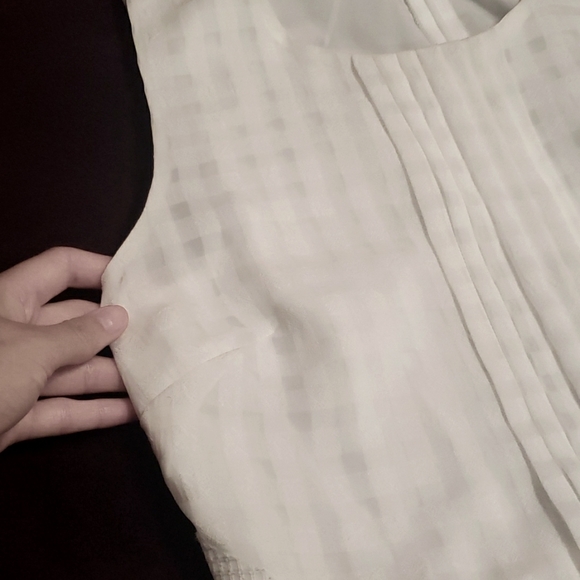 🔴 Banana Republic White Peplum Sheer Tank Blouse 🔴 - Picture 7 of 12